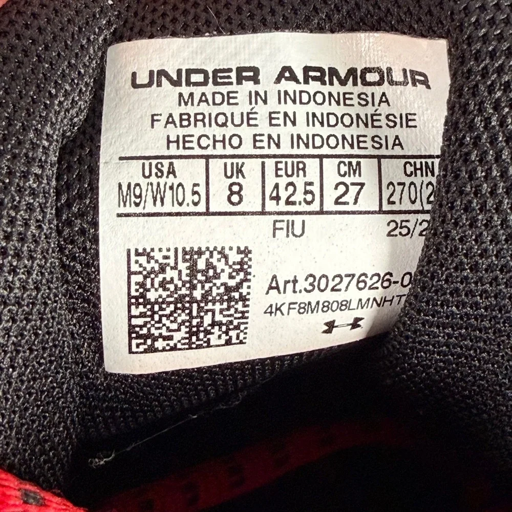 Under Armour Curry 3Zer0 24‎ Basketball Shoes Red Black 3027626-003 Mens Size 9